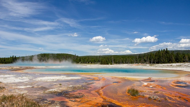 Black Sand Basin - Obsidian Sand and Emerald Water