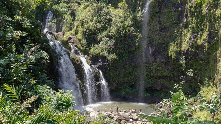 Upper Waikani Falls - The Three Bears