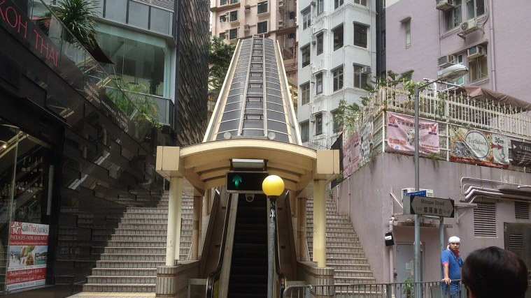 Mid-Levels Escalator - Riding Uphill Through SoHo